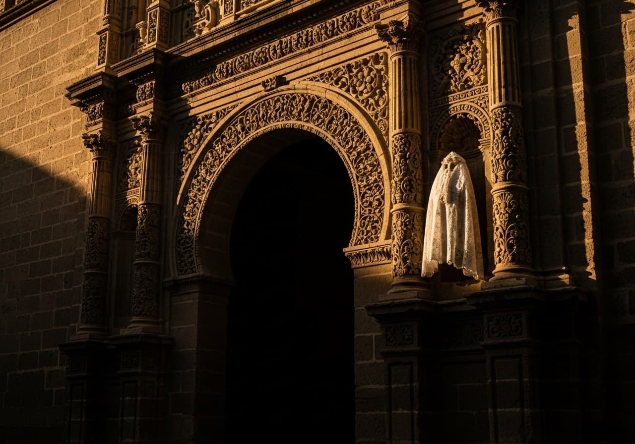 Comunión en exteriores en Sevilla, luz natural dorada — Fotografía Ruiz