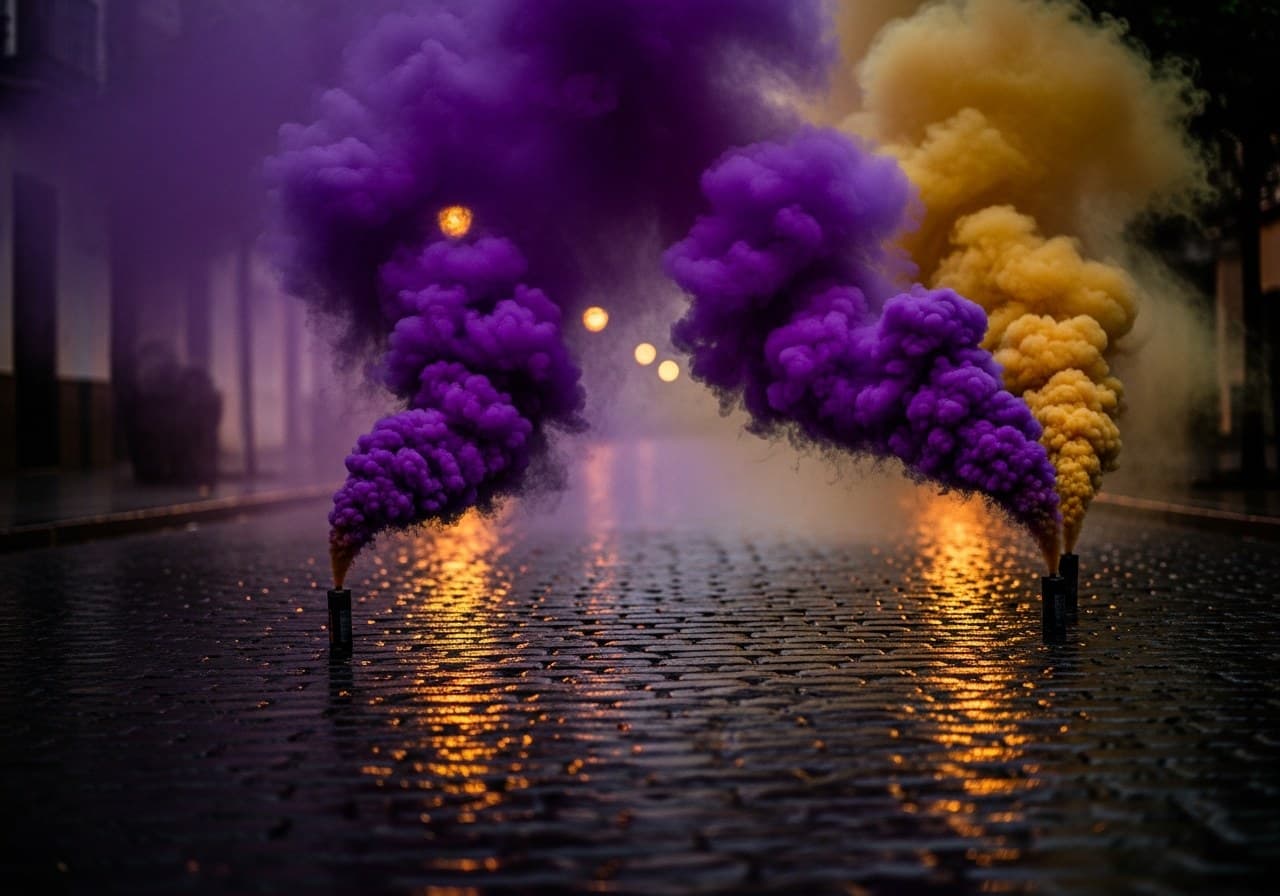 Sesión de comunión original con humo de colores en Sevilla — Fotografía Ruiz